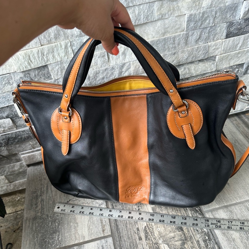 Ralph Lauren Vintage Y2K Old Money Leather Large  Handbag - Picture 12 of 17
